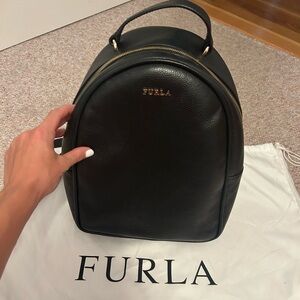Black Furla Backpack with Dust Bag